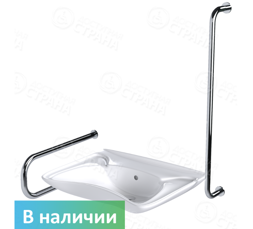 8103 Комплект: DSTRANA раковина Y11 с двумя поручнями по ГОСТ (арт. 6926, 8071-550, 3218-900)